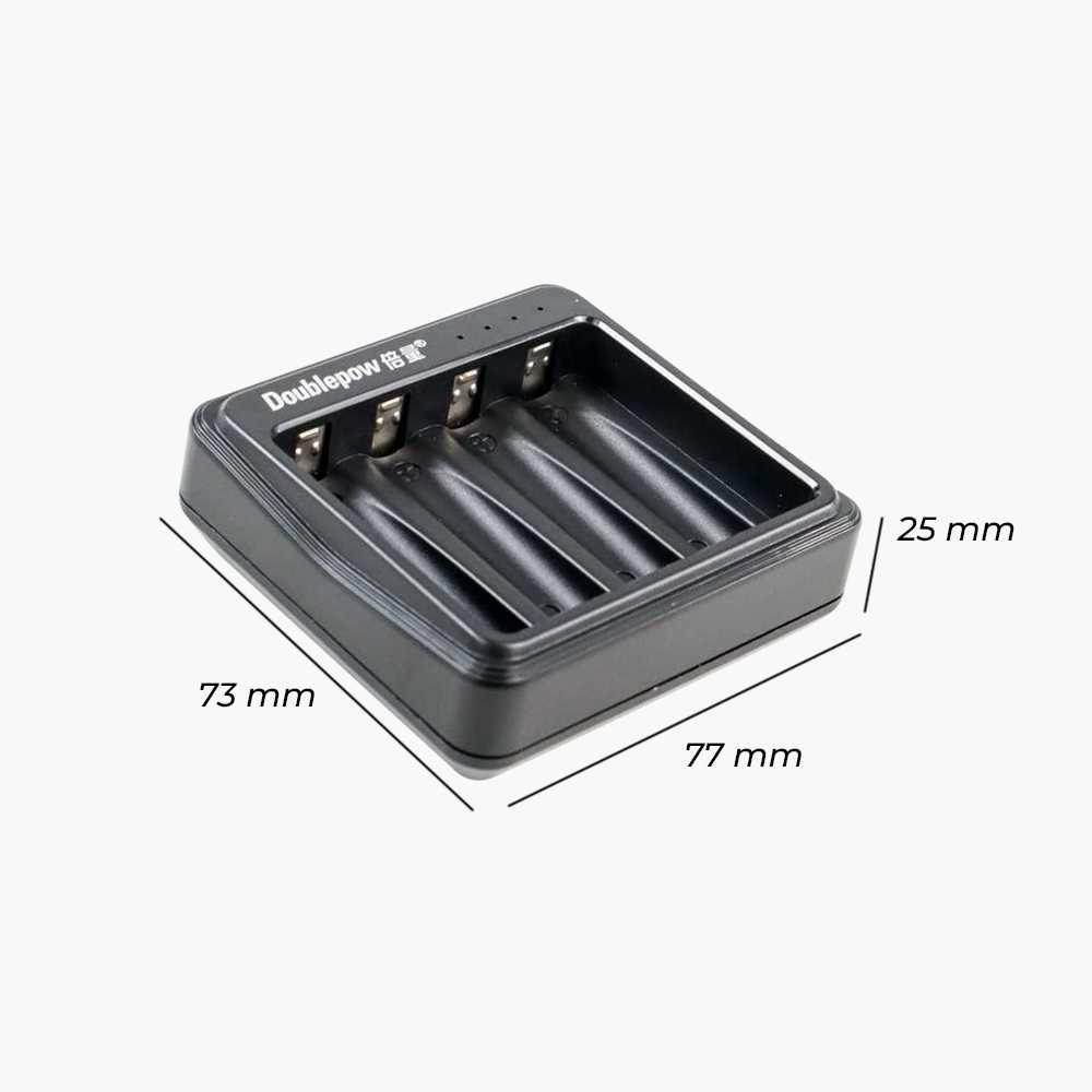 Doublepow Charger Baterai 4 slot AA/AAA with 4 PCS Baterai AA 780mAh - UK-574 - Black