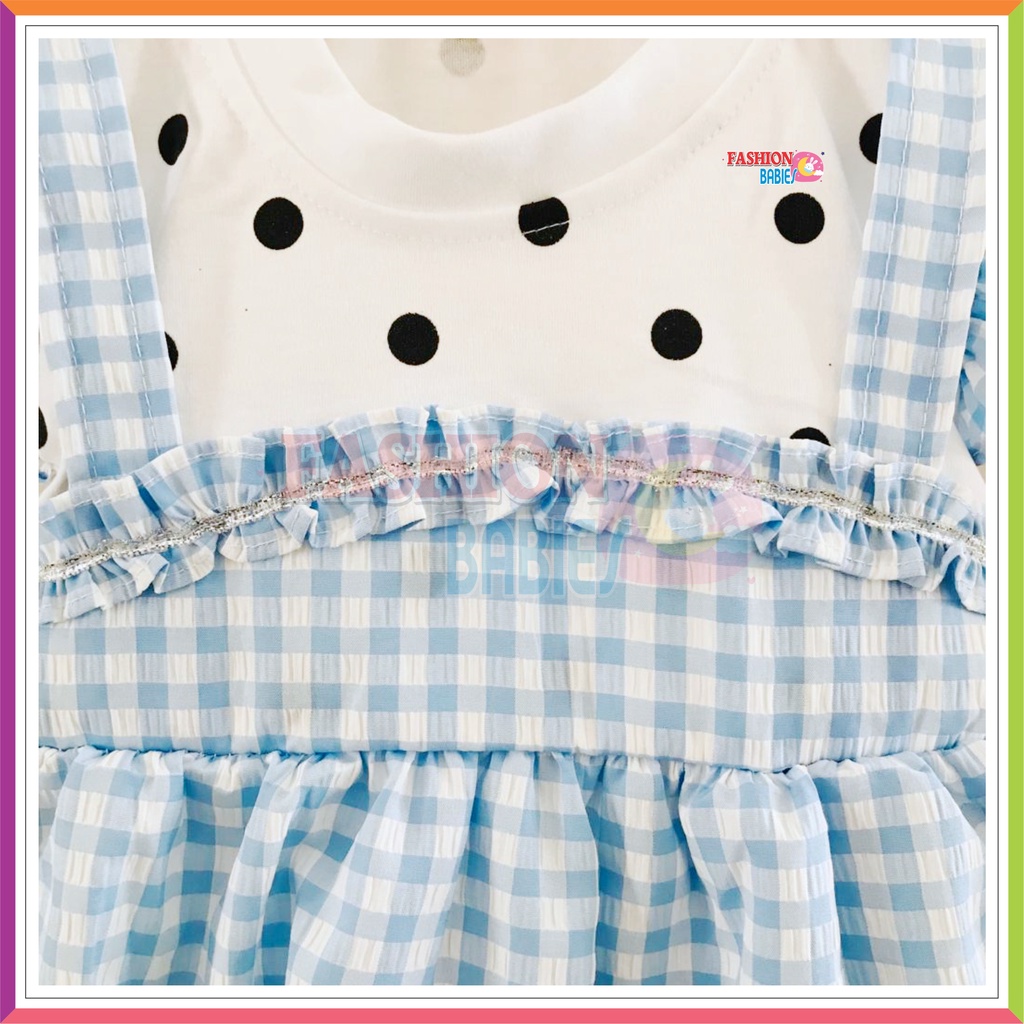 DRESS ANAK MOTIF KOTAK POLKA PAT072-356