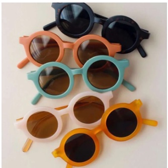 Kacamata Anak Bulat Vintage Sunglasses Kacamata Hitam Fashion Anak Anti UV Bahan Plastik