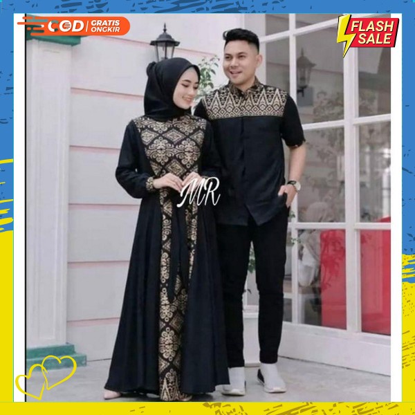 Kapelan Viral Gamis Copele Model Modern Pakaian Set Keluaraga Kopel Branded Terbaru Gamis Couple Leb