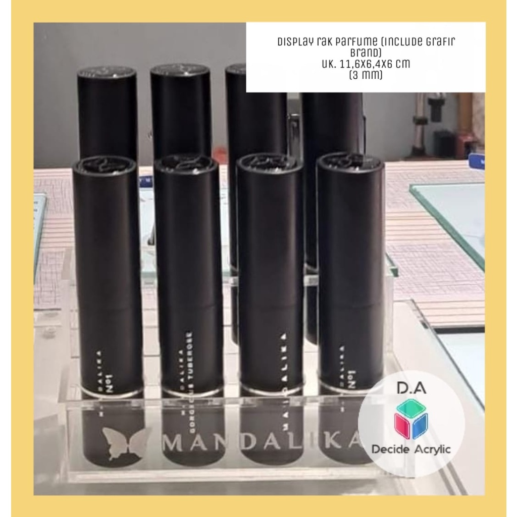 Decide Acrylic Akrilik Organizer Display Rak Parfume Perfume Mandalika Custom 2 Susun