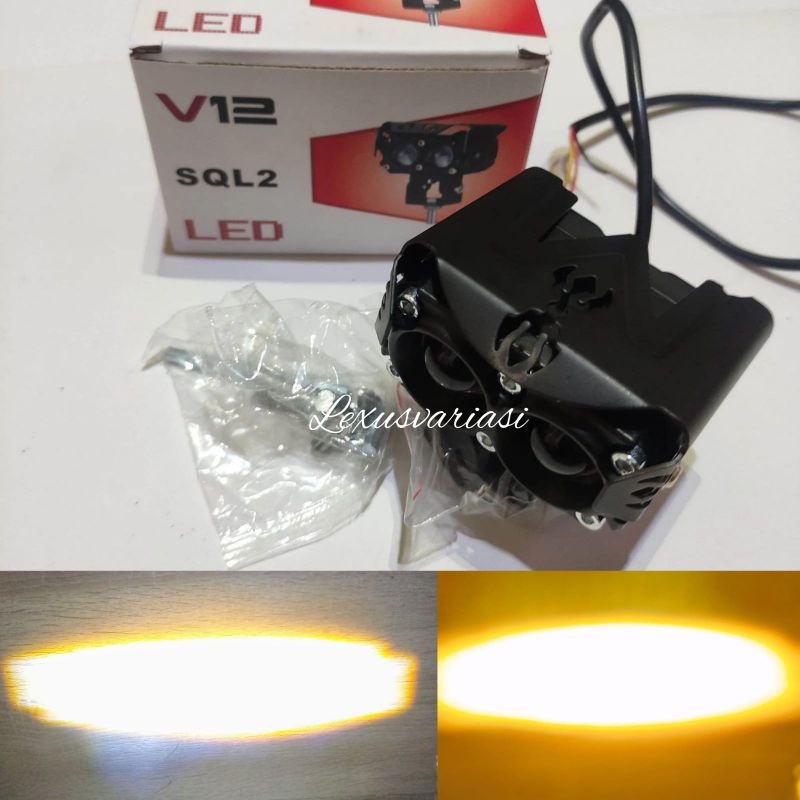 Lampu tembak LED sorot lasergun SQL 2 mata12-24volt