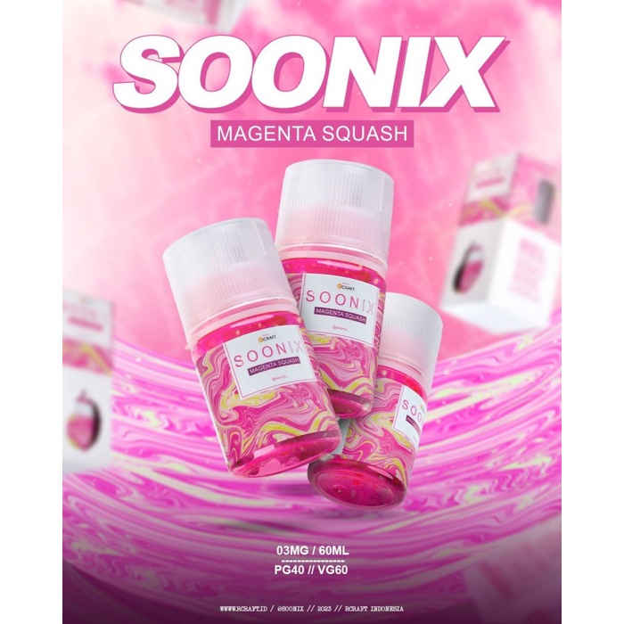 LIQUID SOONIX MAGENTA SQUASH 60ML 3MG