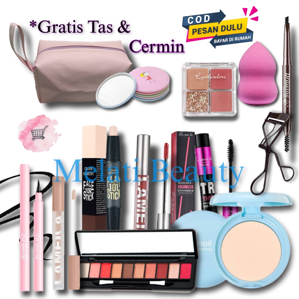 Paket Hemat Kosmetik 11 In 1 Lameila Terlaris / Makeup Set Kecantikan Wanita / Paket Kosmetik Lengkap