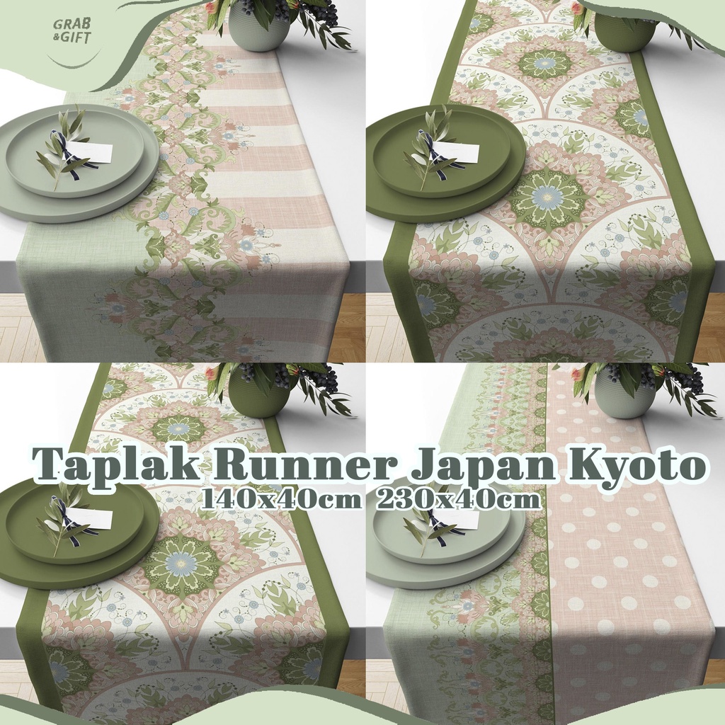 Table Runner Taplak Meja Print Motif Beauty Bloom 140x40 dan 230x40 cm Grabandgift