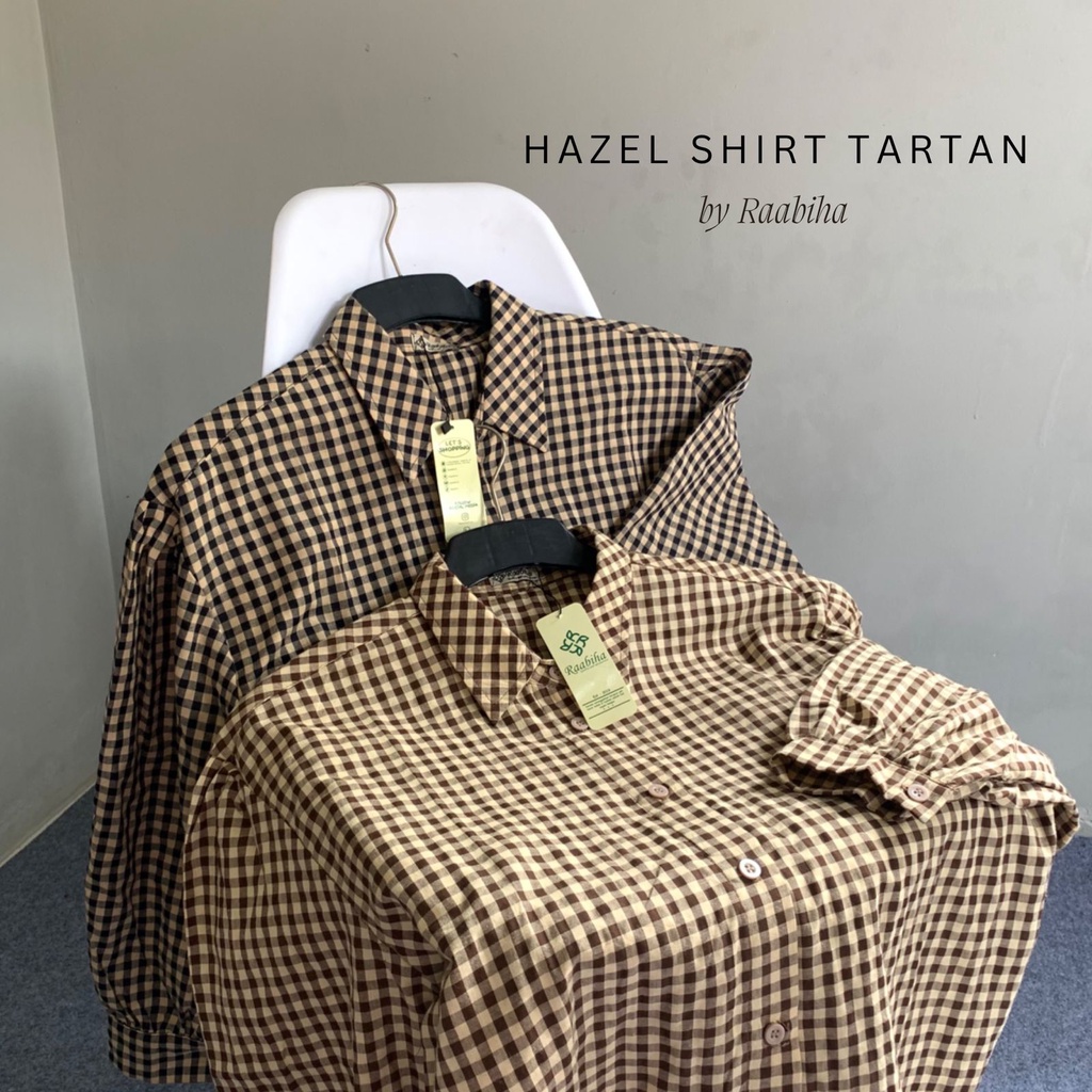 RAABIHA Hazel Shirt Tartan I Kemeja Kotak-Kotak I Blouse Kotak-Kotak I Kemeja Wanita Kekinian