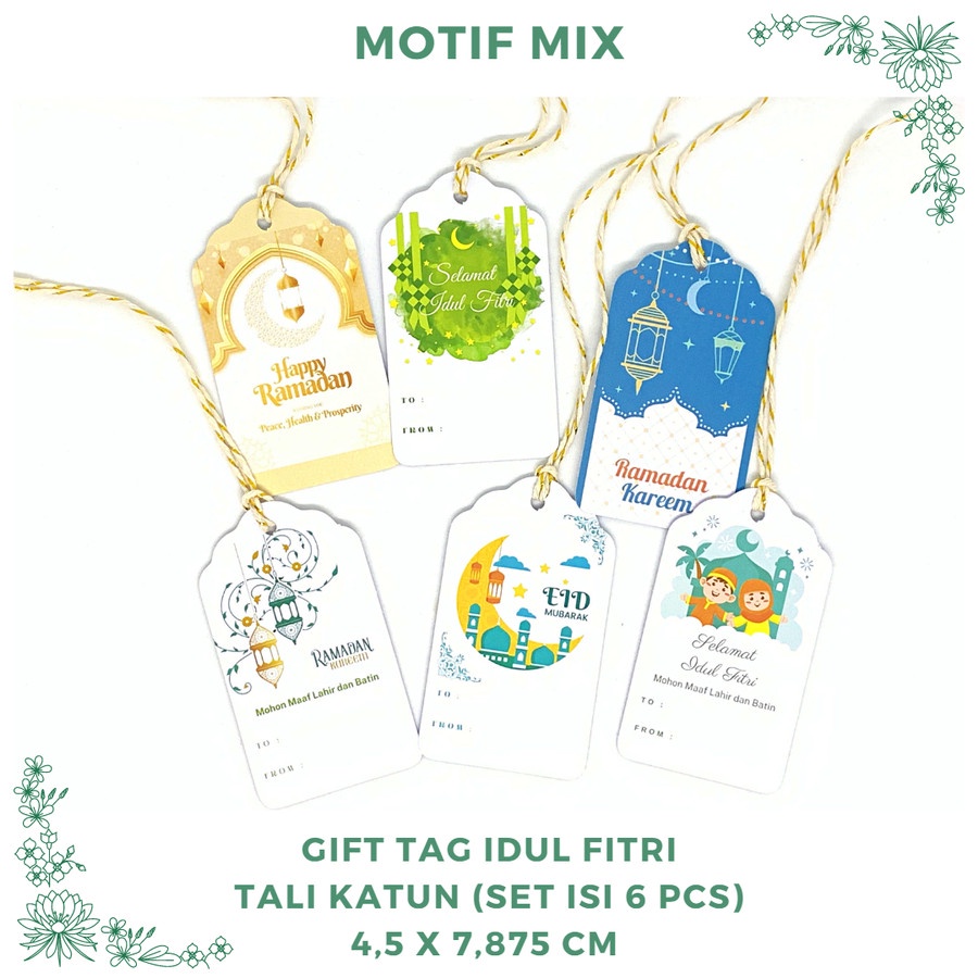 

Set Gift Tag / Hang Tag Hampers Parcel Lebaran Idul Fitri 4,5 x 7,8 cm