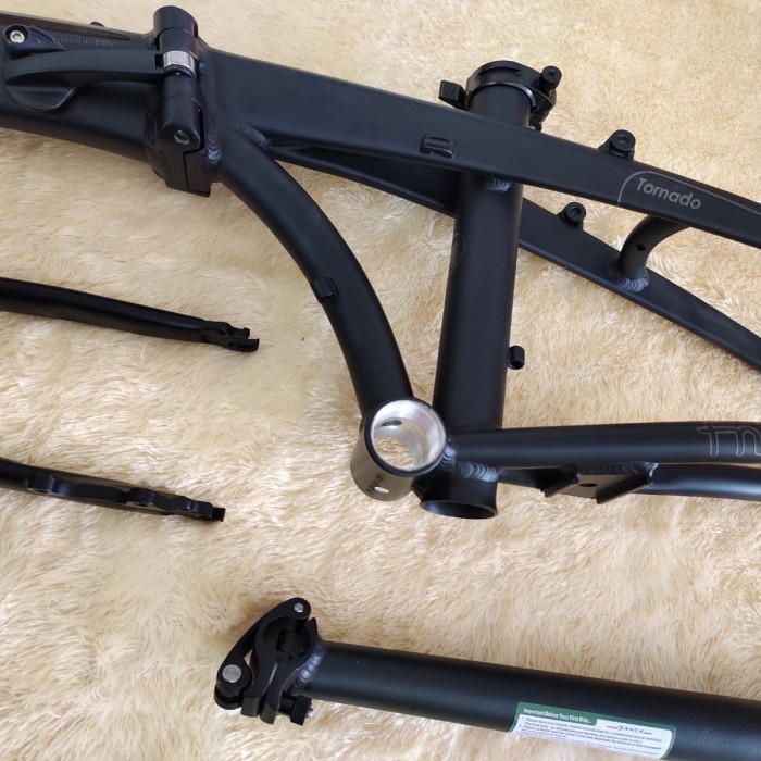 Frameset Fnhon Tornado Hitam doff 20 22 inch Discbrake + Handlepost