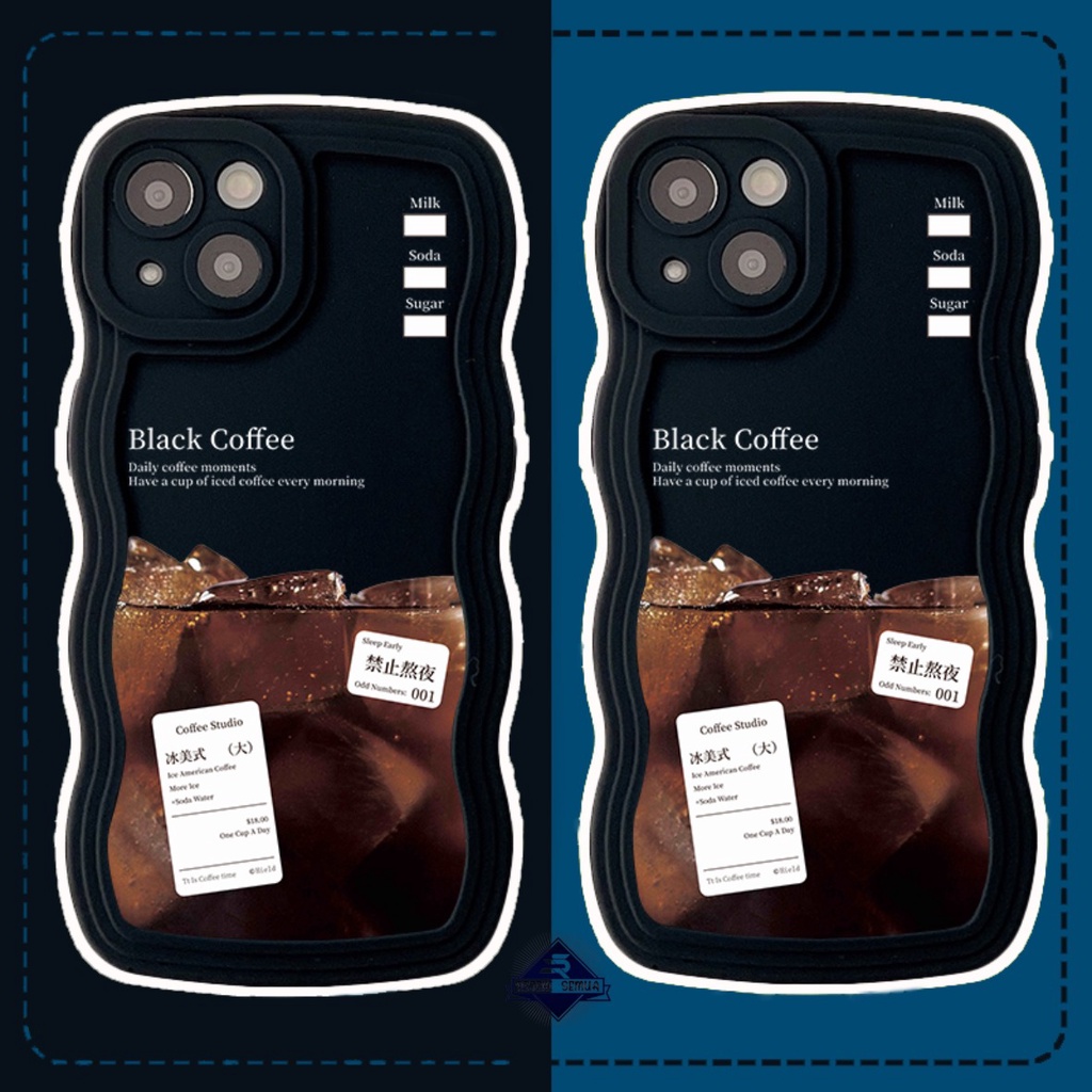 CUSTOM SOFTCASE SILIKON GELOMBANG WAVY CUSTOM BLACK COFFEE FOR REDMI 4A 4X 5A A1+ 6 6A 8 8A PRO 9 9A