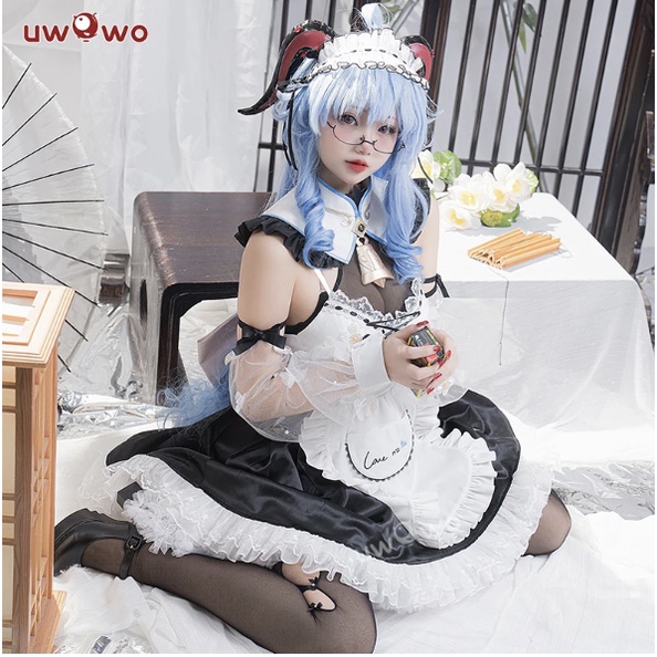 PRE-SALE UWOWO Ganyu Cosplay Game Genshin Impact Fanart Ganyu Cocogoat Milk Maid Cosplay Costume Role Play Outfit