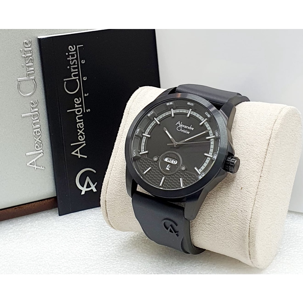 GROSERBA GROSIR JAM TANGAN ANALOG RUBBER ALEXANDRE CHRISTIE 6656 PRIA ORIGINAL