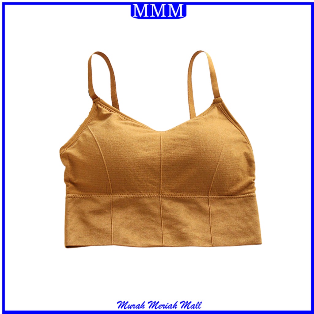 MMM Bra Sport Wanita tanpa kawat Model Seamless kode B400 dengan Tali Strap Isi Busa Bergaya Sexy