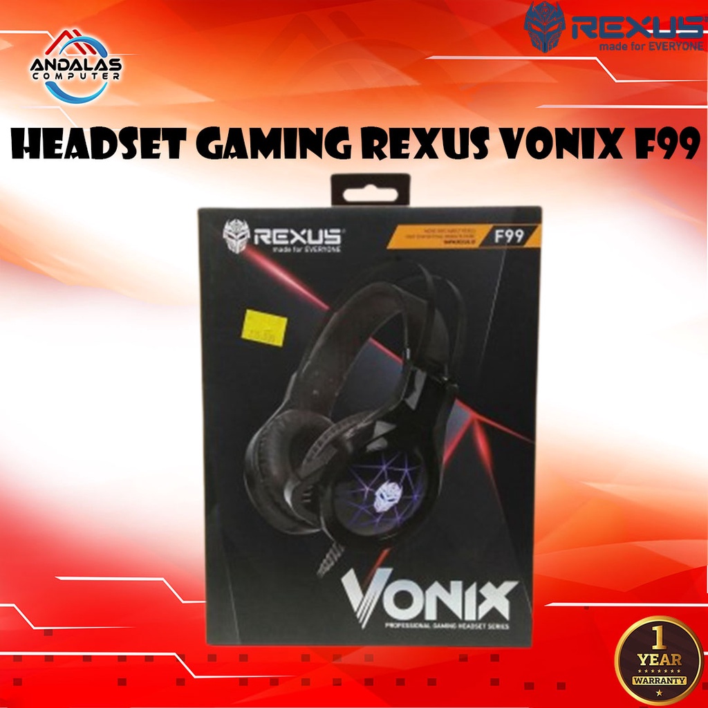 HEADSET HEADPHONE EARPHONE GAMING REXUS VONIX F99 RGB