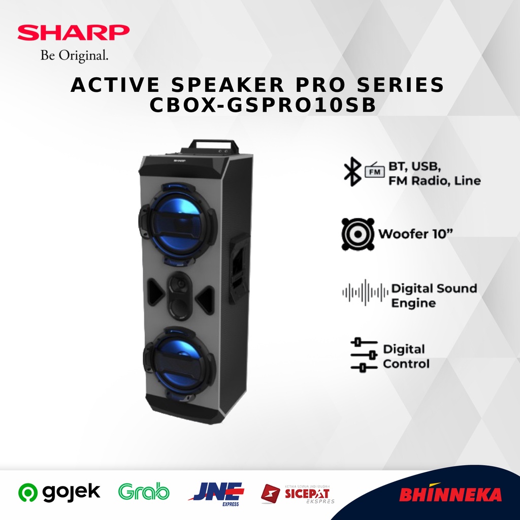 SHARP Active Speaker Pro Series CBOX-GSPRO10SB