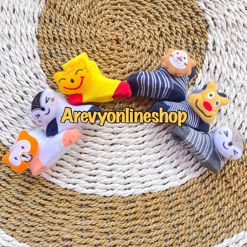 3 Pasang Kaos Kaki Bayi Newborn Baby Kingdom Kaos Kaki Boneka Timbul 0-6 Bulan Perlengkapan Baby Newborn