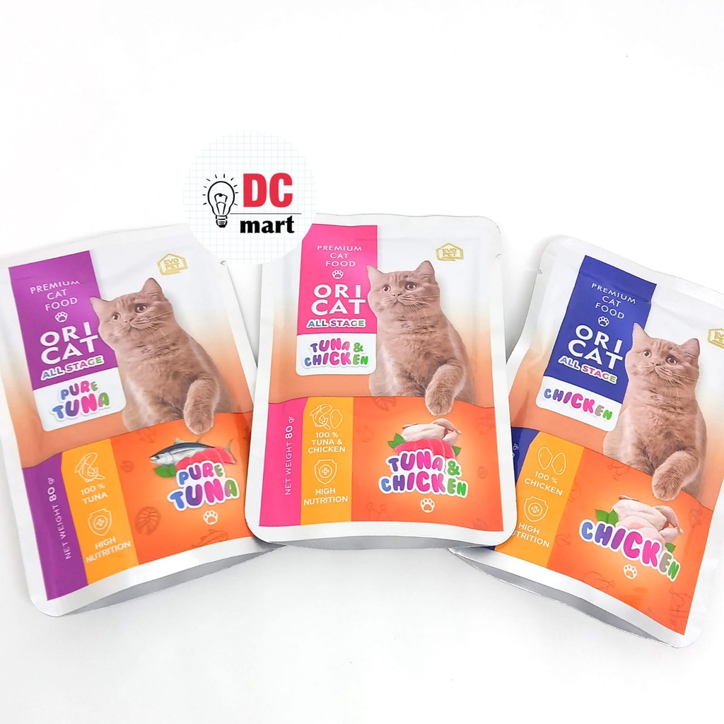 ORICAT POUCH 80gr / ORI CAT Pouch Makanan Kucing Basah Adult &amp; Kitten