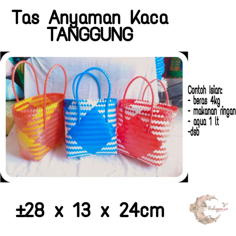 

(isi 5 TAS) Tas Anyaman KACA TANGGUNG GG1 / TAS PASAR SOUVENIR HAMPERS