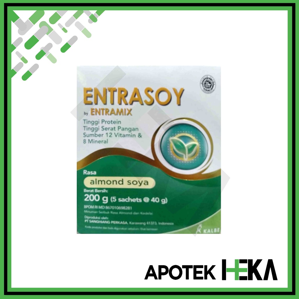 Entrasoy 200 g Almond Soya - Susu Nutrisi Dewasa Tinggi Protein Serat (BANDUNG)