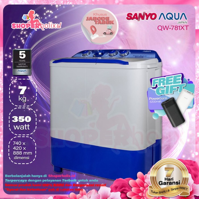 MESIN CUCI AQUA JAPAN 2TABUNG QW-781XT