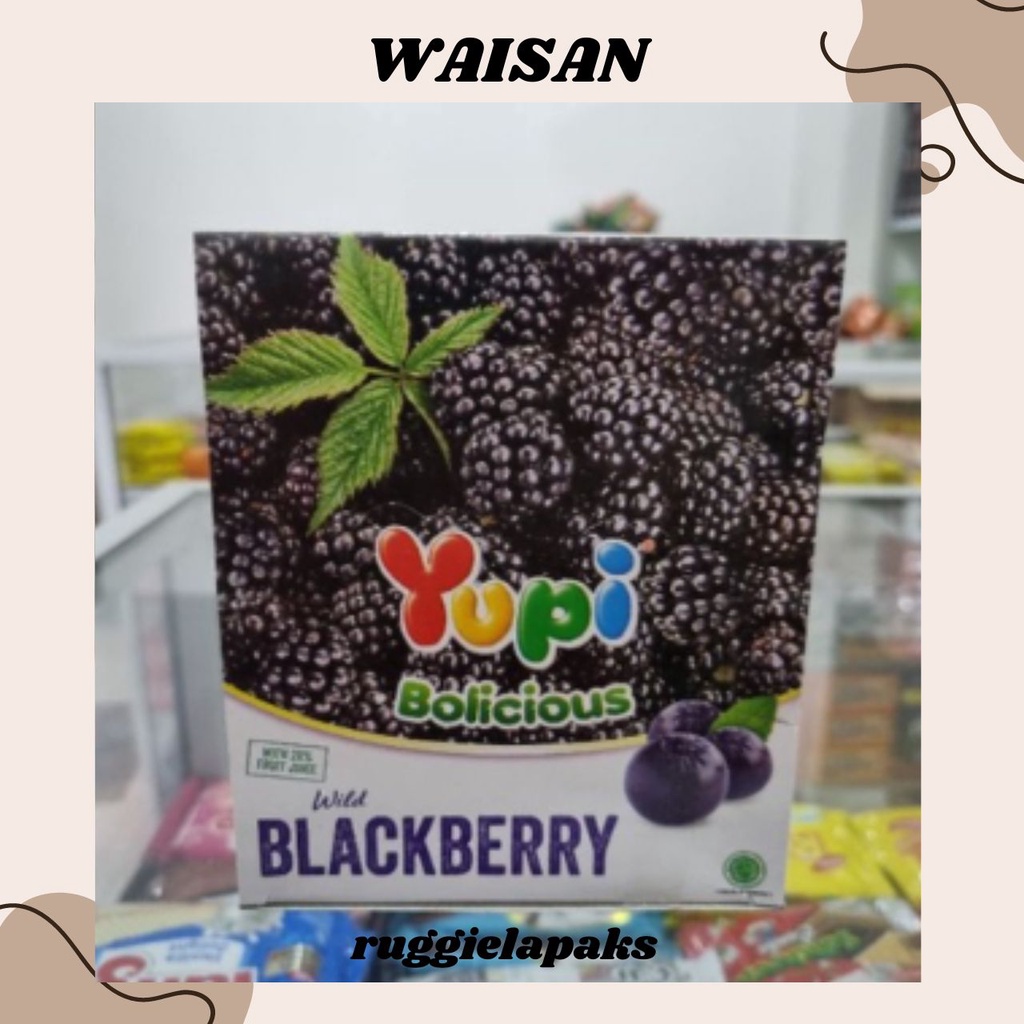 

【murah】yupi bolicious 1box isi 24pcs - Permen Yupi Bolicious Viral - Strawberry Blackberry White Grape Leci Mandarin Orange - isi 24