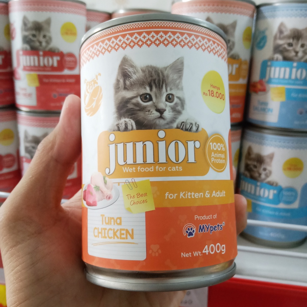 Makanan Basah Kaleng Kucing Kitten Adult,JUNIOR 400g Wet Food