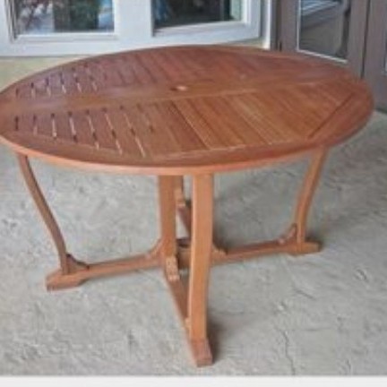 LJ1 Meja Jati Bulat Payung Taman