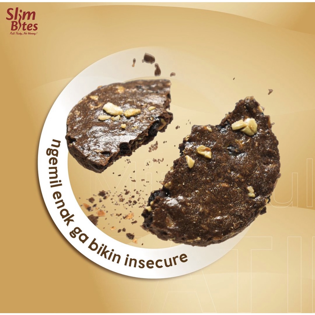 SLIM BITES Cookies - Cemilan Diet - Rendah Gula Tinggi Sehat - Kukis Oat Choco Almond Coconut Cheese - Ina Cookies