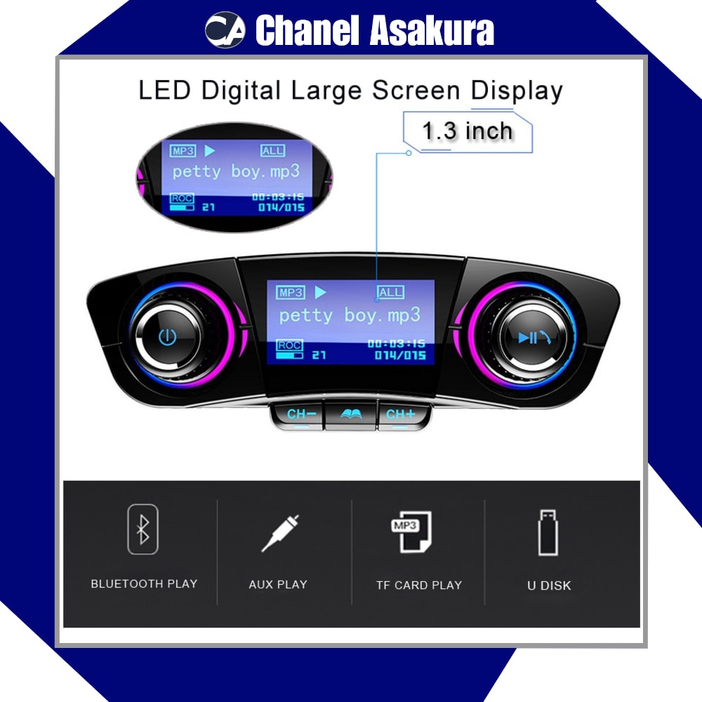 Bluetooth Audio Receiver FM Transmitter USB Charger - BT06