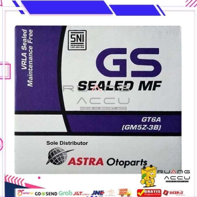 Accu/Aki Motor Kering Gs Astra Original Gt6A Untuk Mio Sporty, Jupiter Debezzz