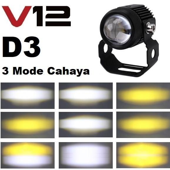 Lampu Sorot Tembak Laser Gun Mini LED V12 D2 D3 Mobil Motor Lasergun