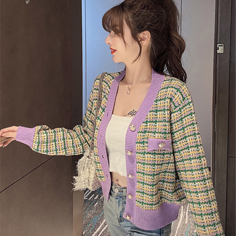 EUNII Cardigan Rajut Wanita Fashion Jaket Wanita Terbaru Outer Crop Korean Style