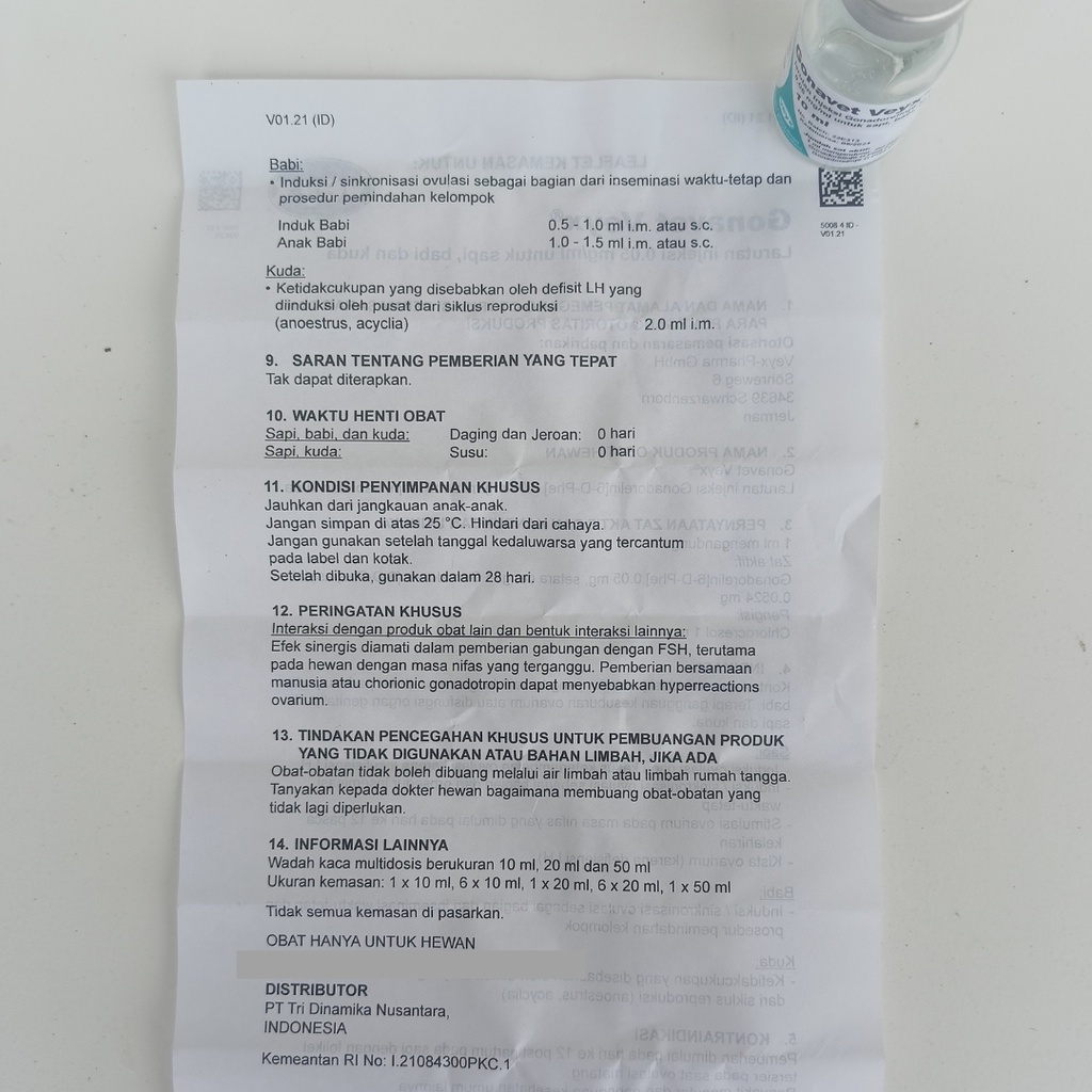 GONAVET VEYX 10 mL | (Gonarelin gnrh) Like Fertagyl Conceptase