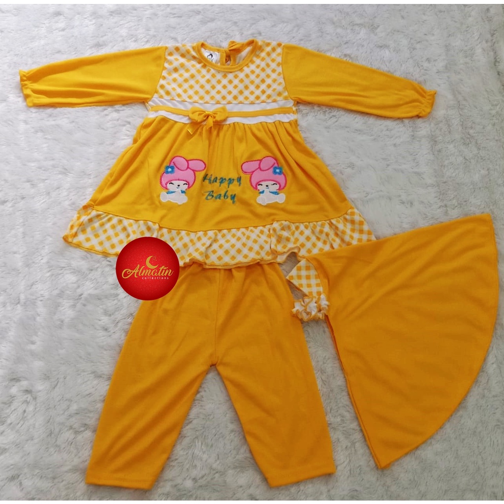 Baju Bayi Perempuan  Set Hijab Anak Perempuan Baju Anak perempuan 1 tahun Baju muslim anak cewek setelan panjang hijab Baju anak