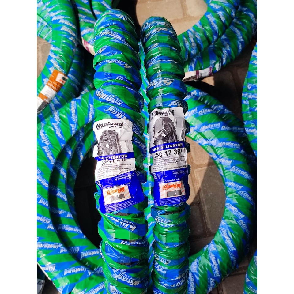 Sepasang KINGLAND KING ALIGATOR Ban Motor Cross/Trail Ring 17 Uk 250-17 & 275-17 Tubetype Trail/Jupi
