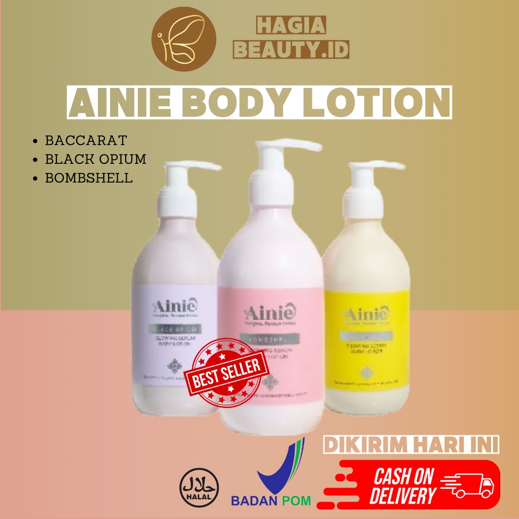 BISA COD -  Ainie Glowing Body Serum Hand Body Lotion 300ml - HBL BAHAN RACIKAN - HBL AINIE BODY SERUM