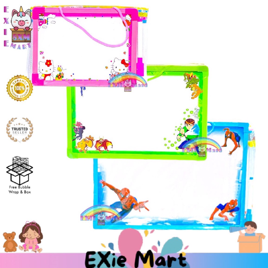 

MAINAN ANAK PAPAN TULIS + SPIDOL + PENGHAPUS SET SIZE SMALL, MEDIUM, LARGE - WHITE BOARD ANAK SET
