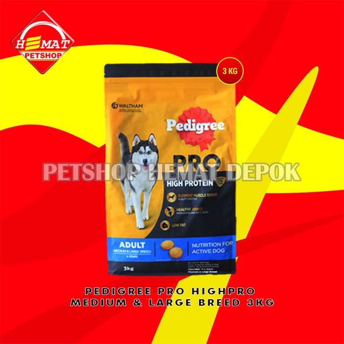 Makanan Anjing Pedigree Medium Large Breed Dog Food 3 KG