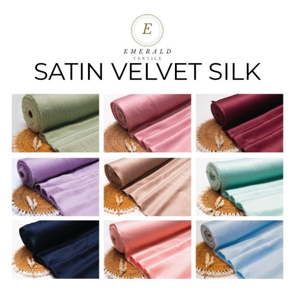 ( BUKAN HIJAB ) SETENGAH METER Kain Satin Velvet Roberto Silk Premium - Rose Taupe