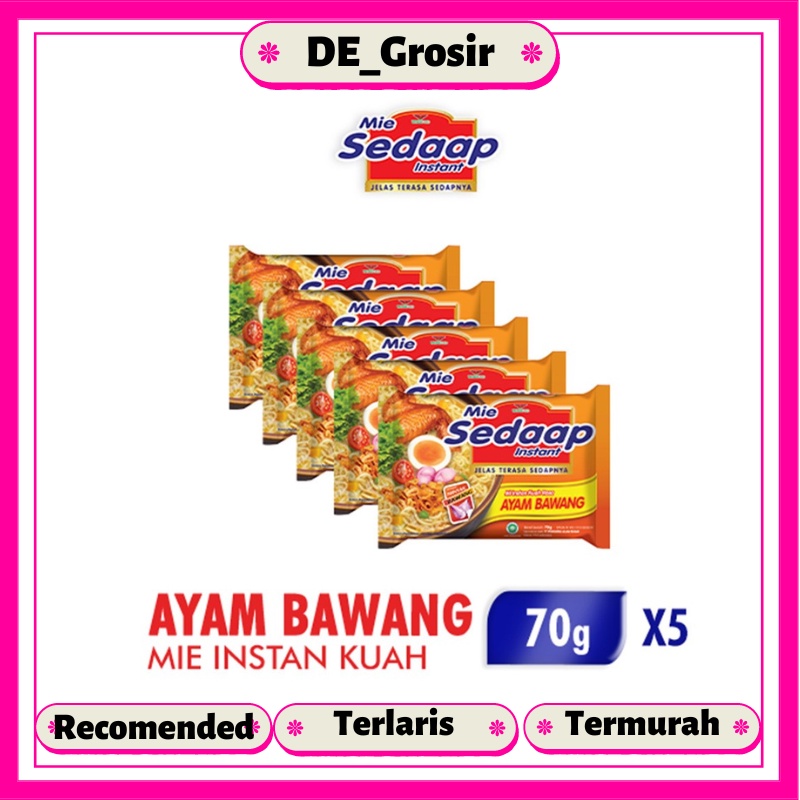 

Sedaap Mie Instan Kuah Rasa Ayam Bawang 70gr Dapat 5 Pcs