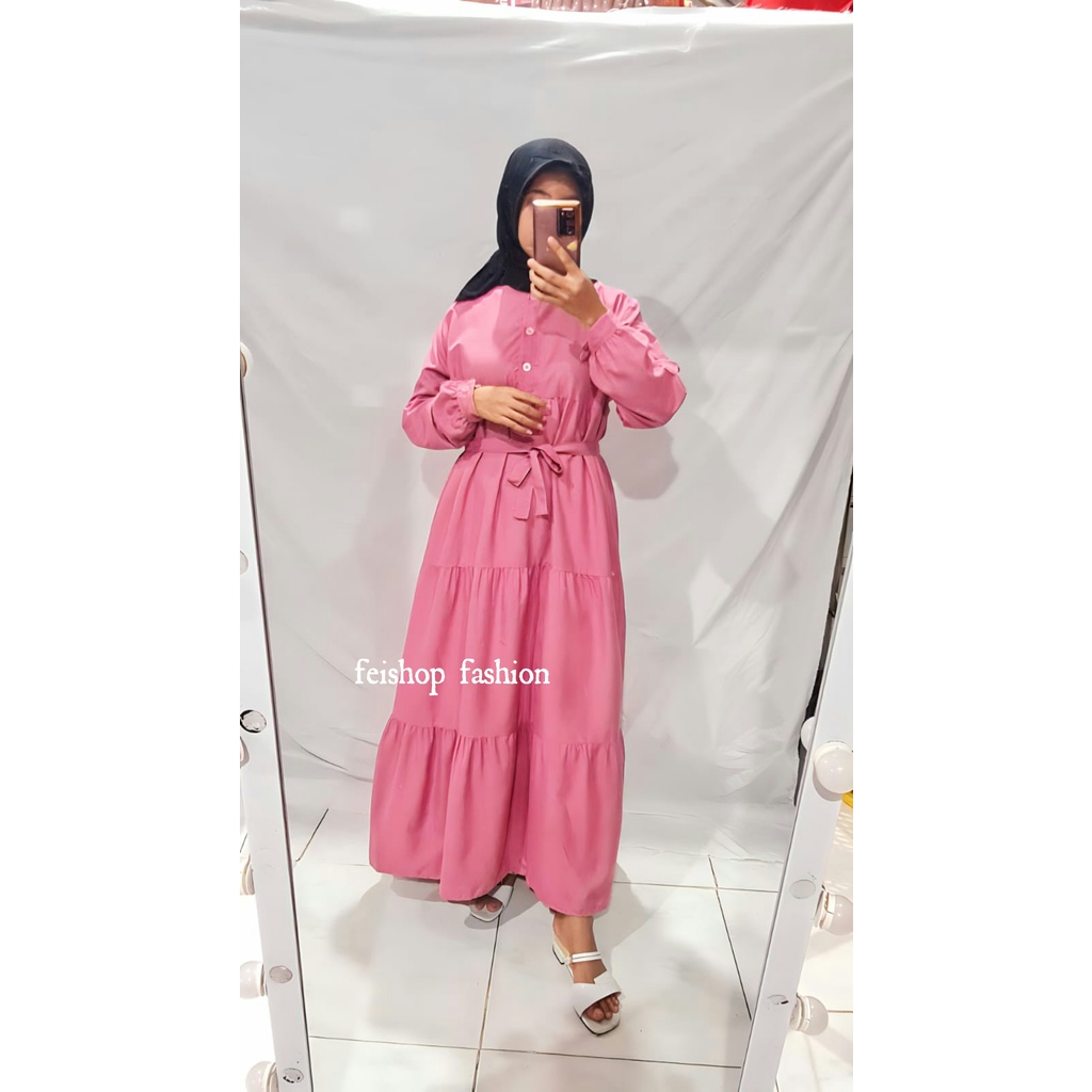 GAMIS BREZANI MIDI LONG DRESS BAHAN KATUN RAYON