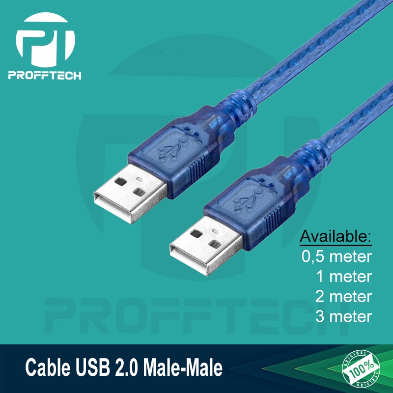 PROFFTECH Kabel USB Male to Male High Quality/Kabel USB Cowo cowo 50Cm, 1M, 3M