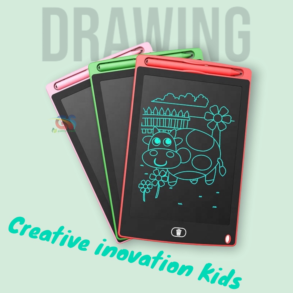 LCD Drawing Writing Tablet 8.5 Inch Mainan Papan Tulis Hapus Board Digital Pad Edukasi Pen Menggambar