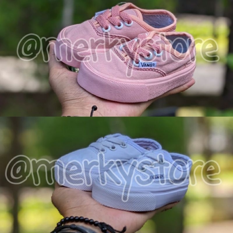 SEPATU ANAK VANS AUTENTIC PUTIH DAN PEACH CASUAL TALI MURAH