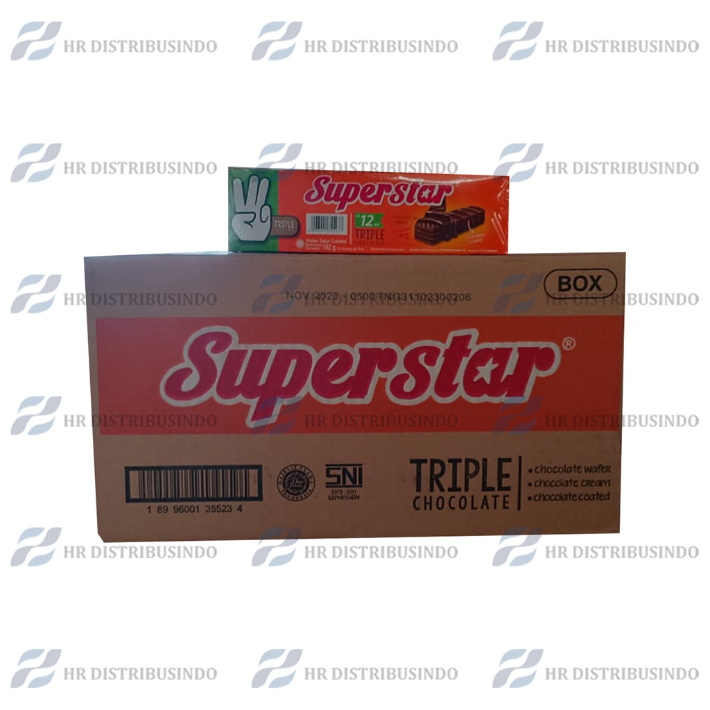 

BISKUIT WAFER SUPERSTAR COKLAT 18 Gram 1 DUS / KARTON