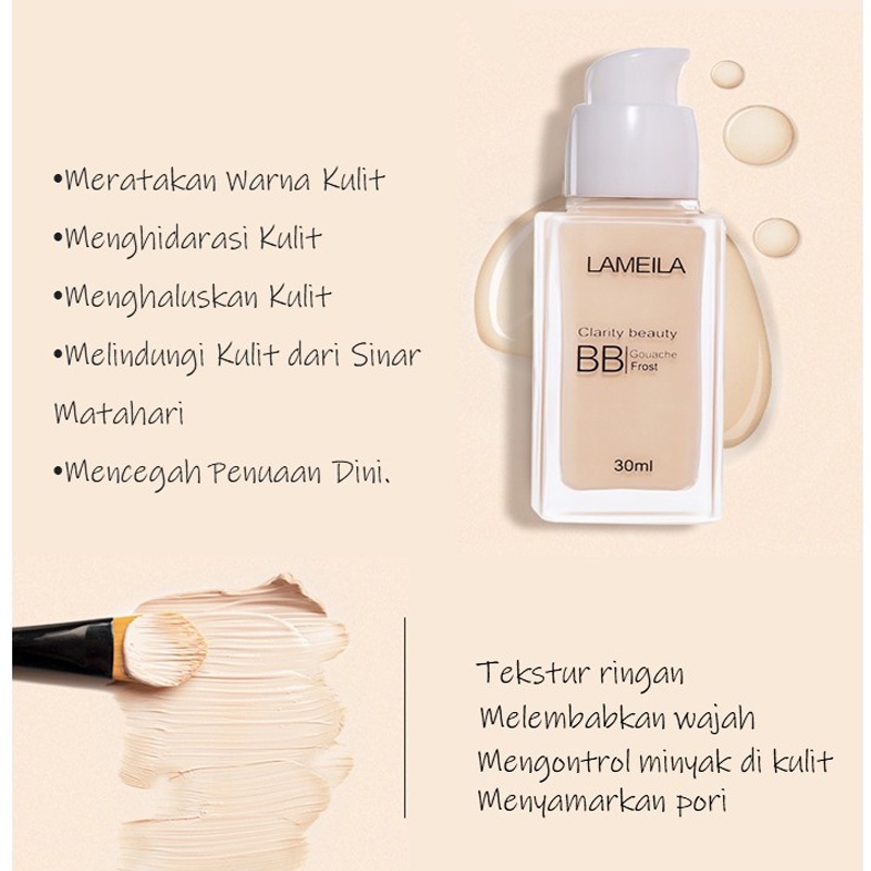 PROMO MURAH - BISA COD - Super Wearing Lasting No Make Up 30ml - BB Cream Glowing Tahan Lama Anti Air - Foundation LA MEI LA