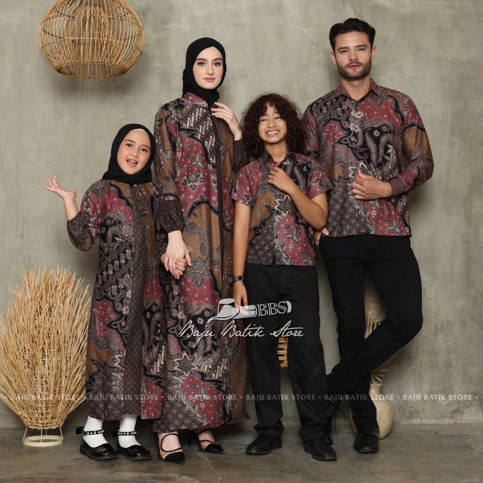 Sarimbit Keluarga 2023 Lebaran New Cardiy Series Batik Couple keluarga Terbaru Pasangan Ayah Ibu Dan