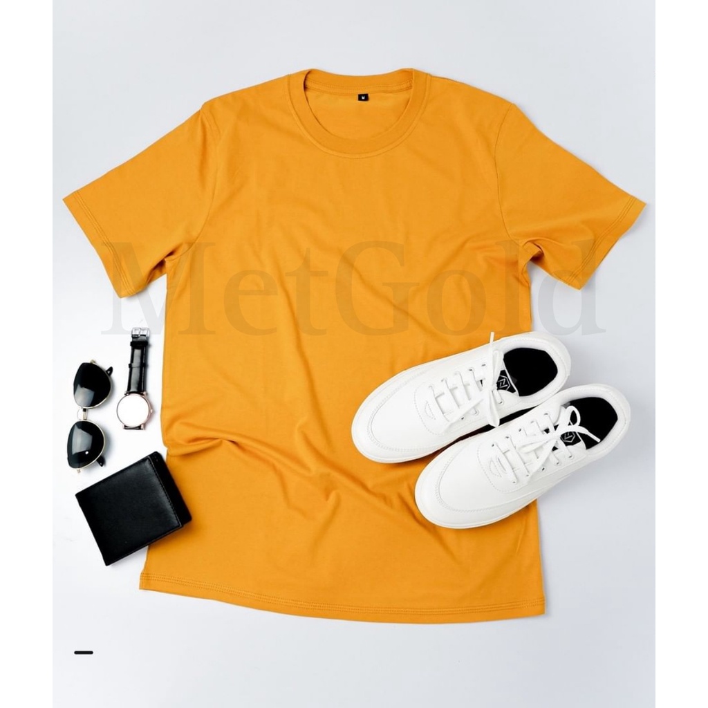 Kaos Polos Lengan Pendek Unisex PREMIUM Cotton Combed 24s MetGold