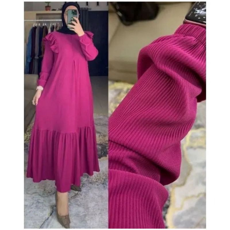 DRESS KNIT CASUAL GAMIS RAJUT PREMIUM WANITA