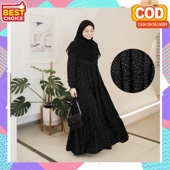 Gamis Lebaran 2023 Kondangan Kekinian Jumbo Formal Baju Setelan Import Lengan Panjang Syari Hijab Mu