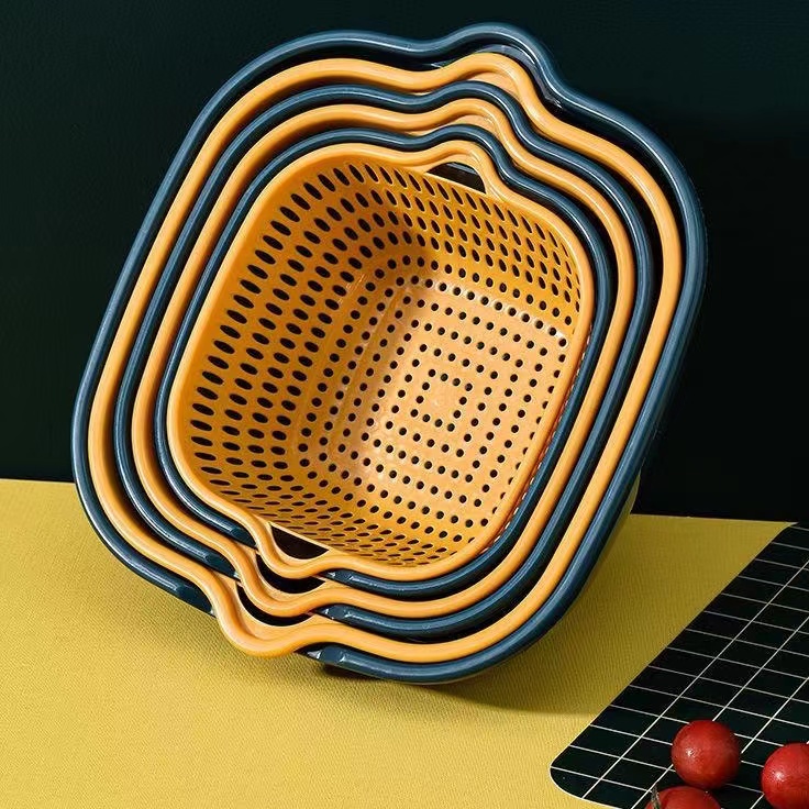 GP [KECIL] Baskom pencuci atau Pengering Sayuran Buah Saringan Multifungsi Peniris Air / Wadah Peniris Cuci Sayur Buah